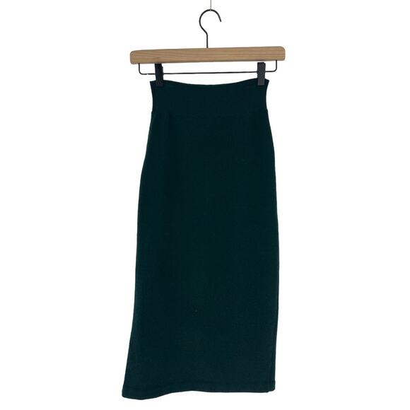 Frame Cashmere Blend Compact Pencil Skirt in Pine - Picture 10 of 13